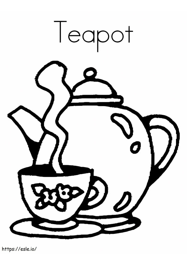 Tasse und Teekanne ausmalbilder