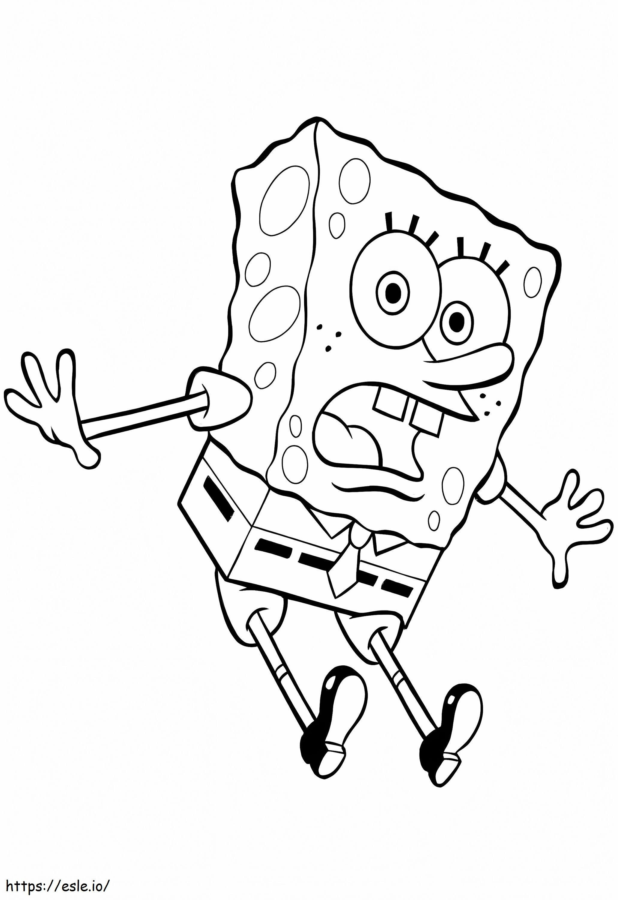 Spongebob terkejut Gambar Mewarnai