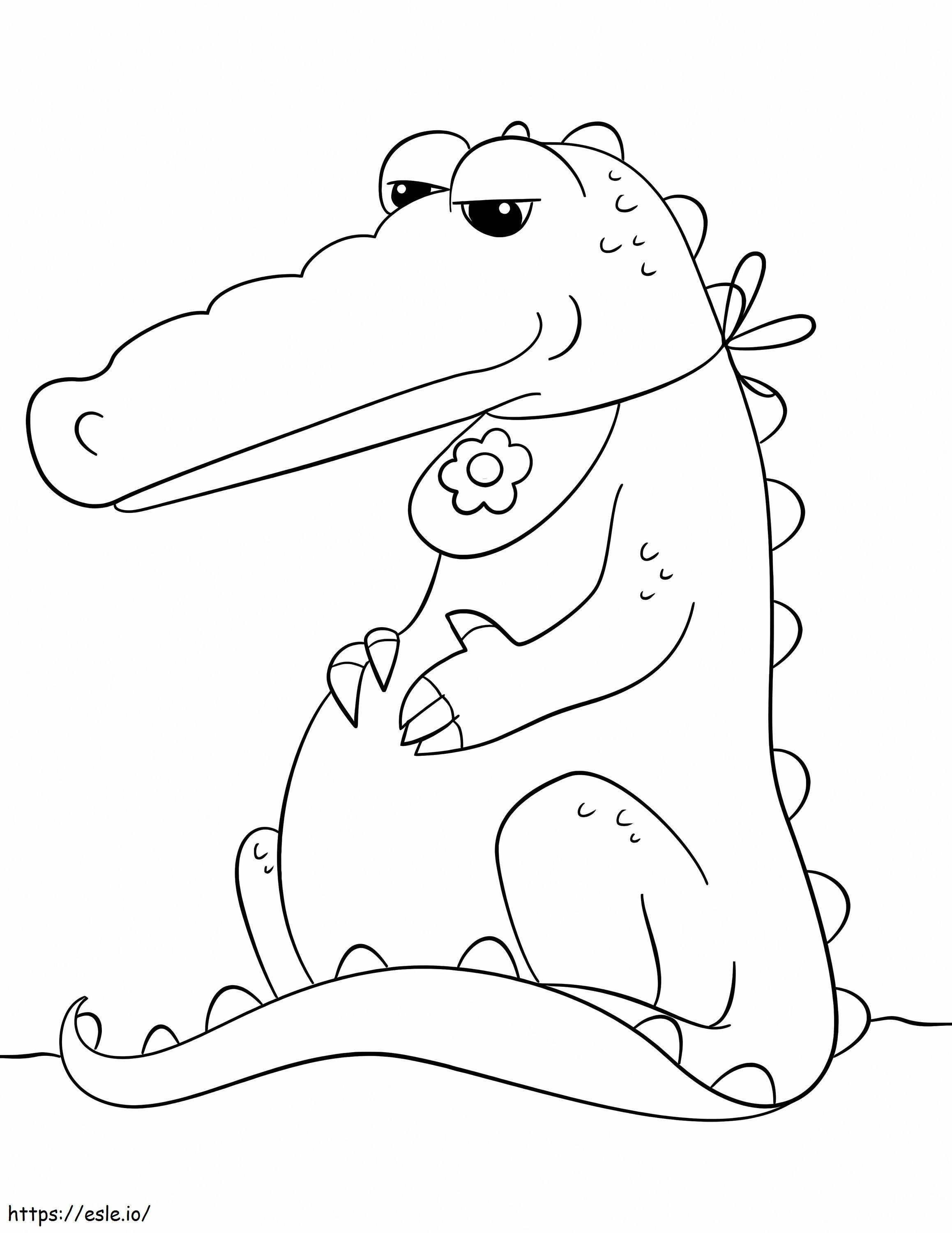 crocodilo sentado para colorir