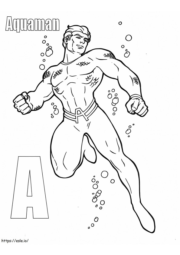 Letter A And Aquaman coloring page