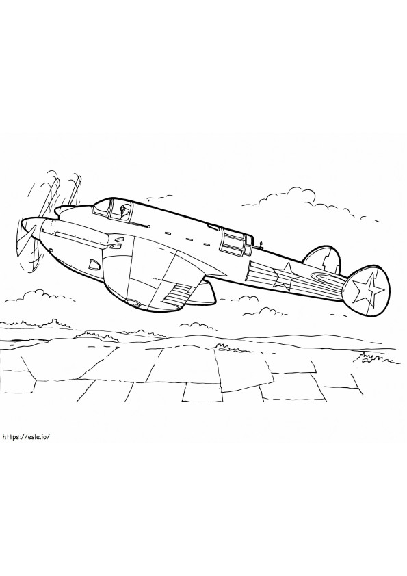 Coloriage Avion bombardier Pe 2 à imprimer dessin