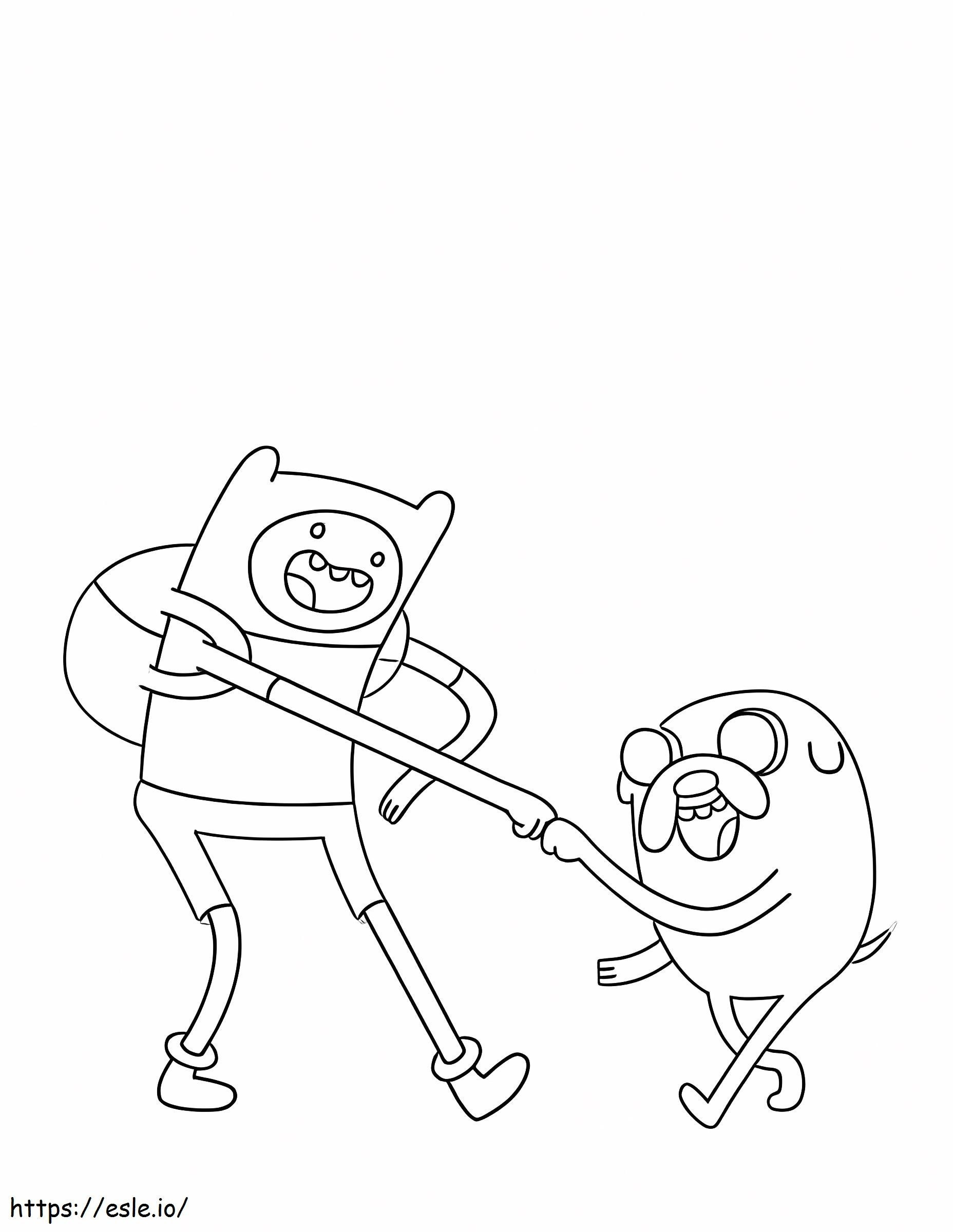 Funny Finn And Jake coloring page
