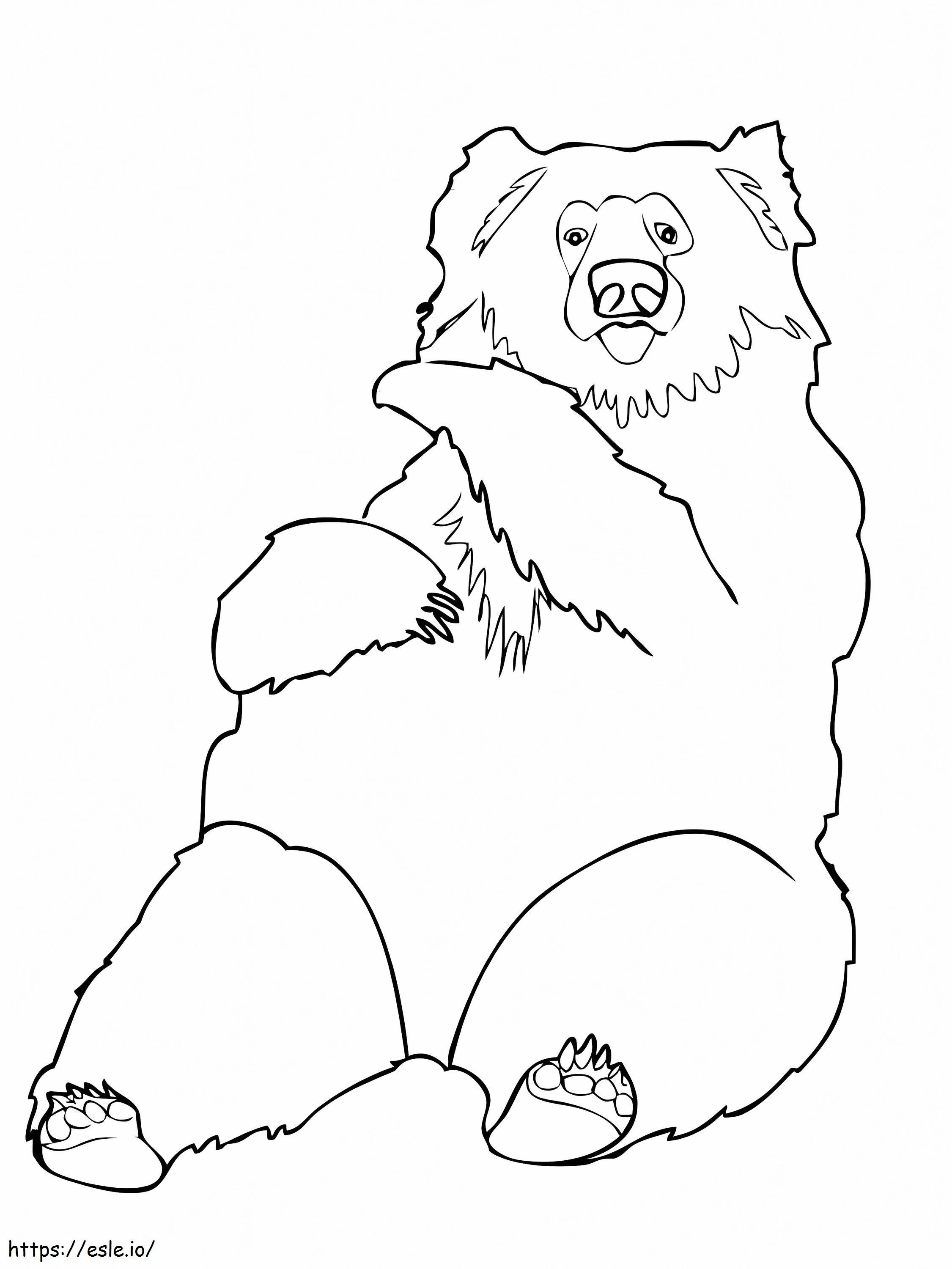 Lazy Bear Lying Down coloring page