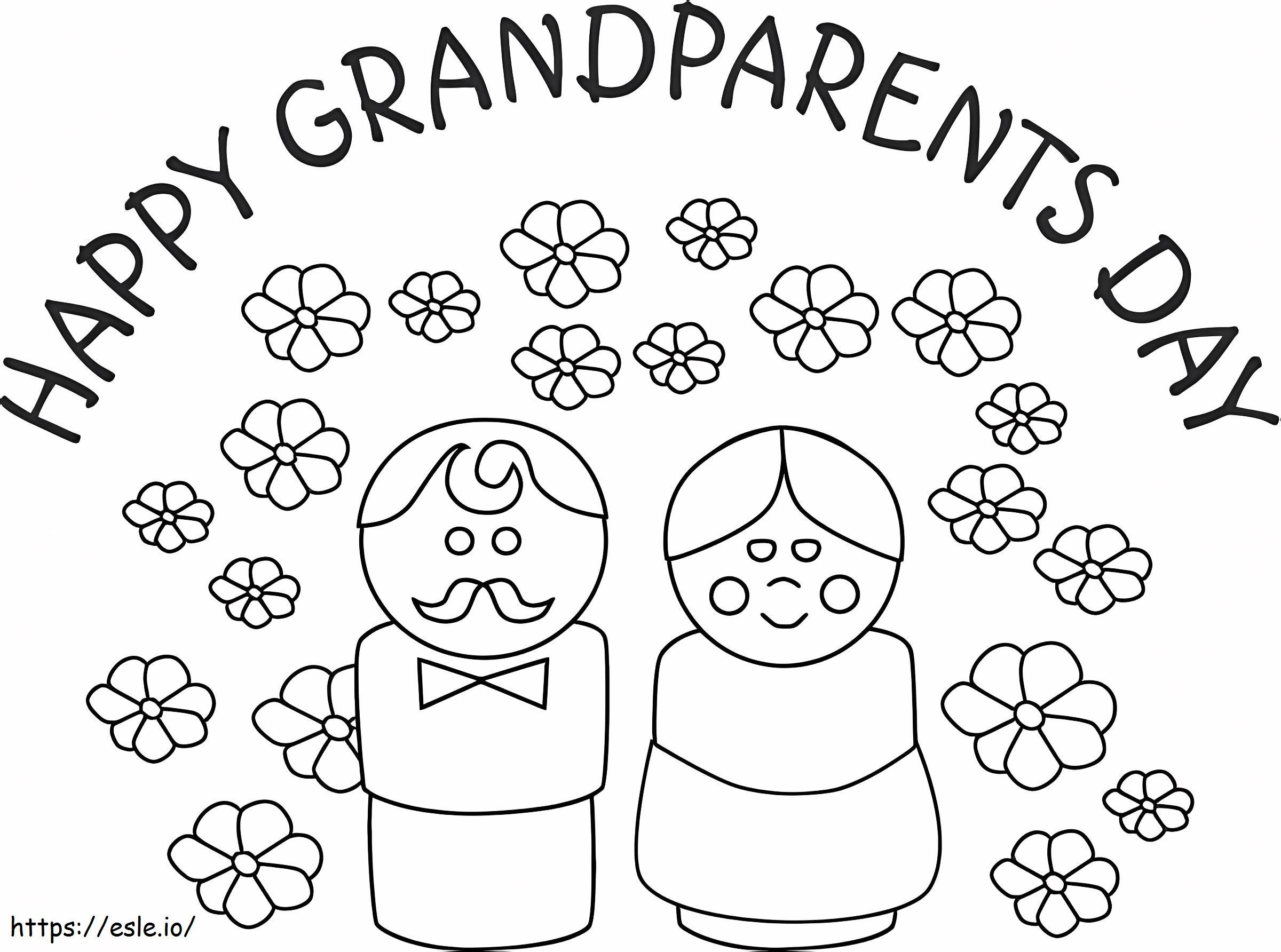 Hyvää isovanhempien päivää värityskuva