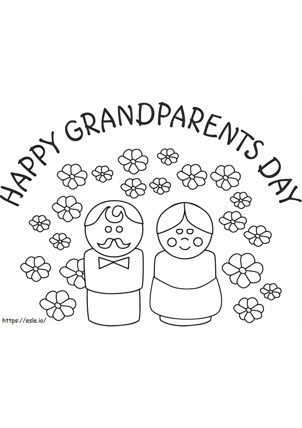 Hyvää isovanhempien päivää värityskuva