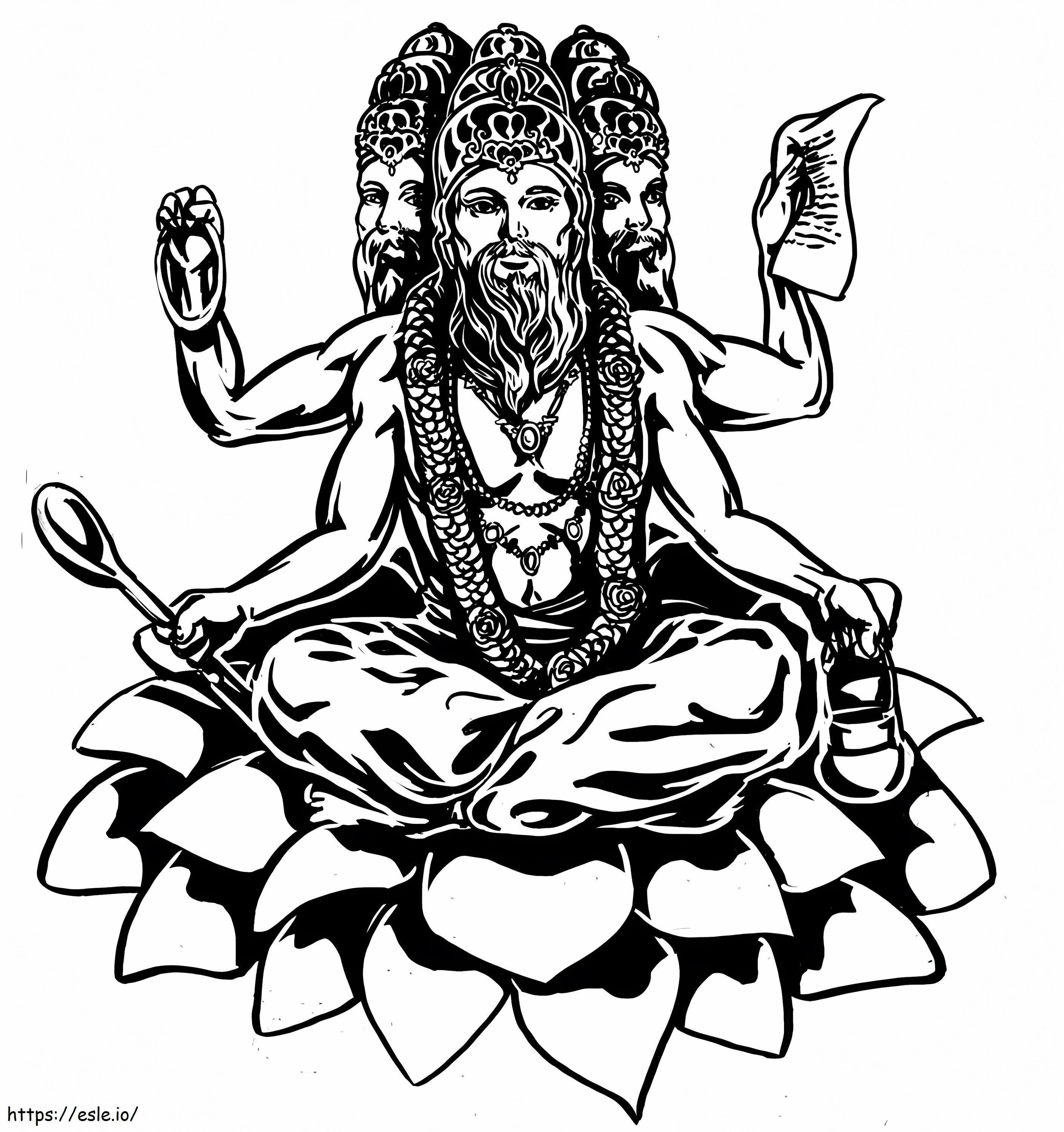 Lord Brahma 3 coloring page
