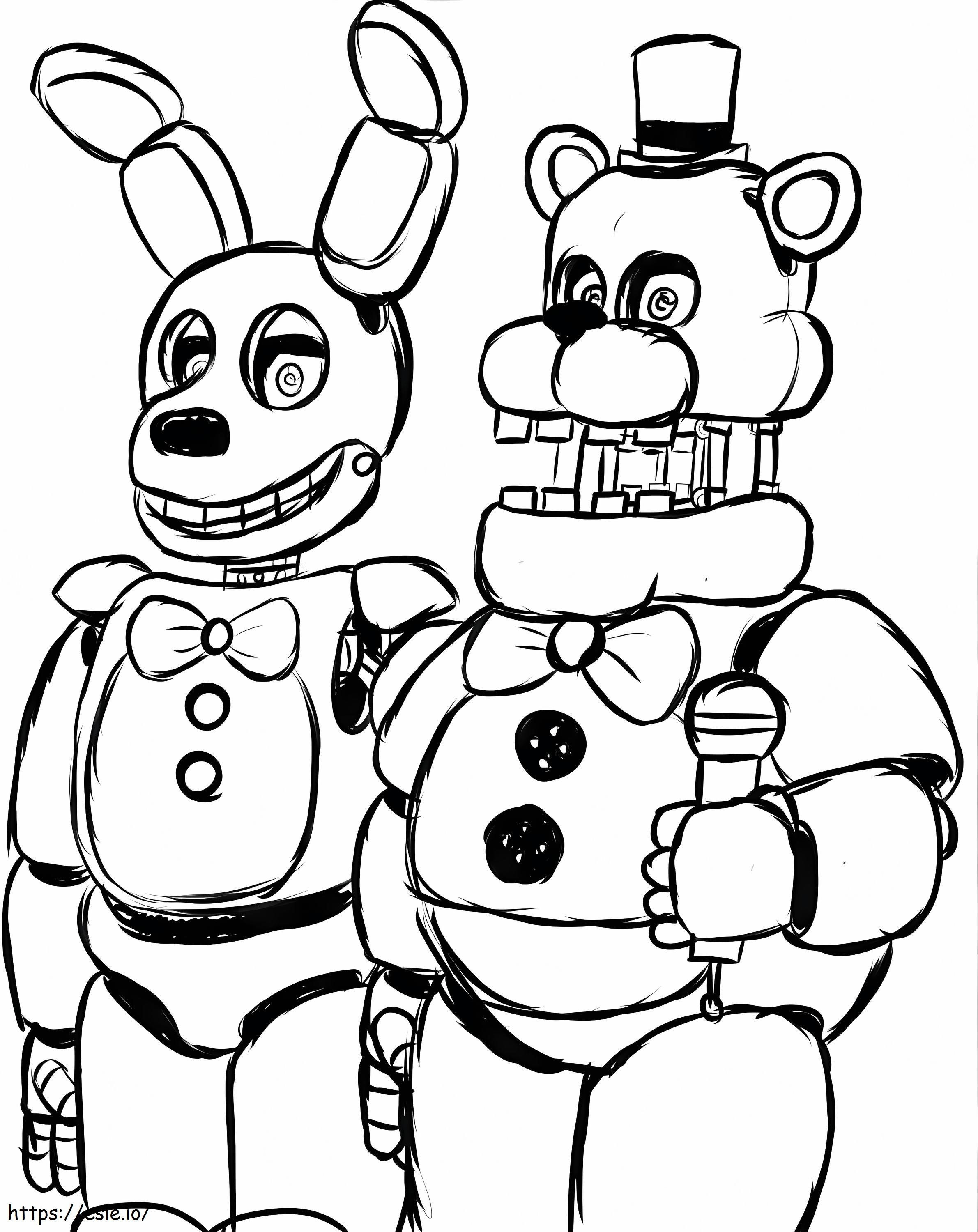 Bonnie And Freddy 5 Nights At Freddys coloring page