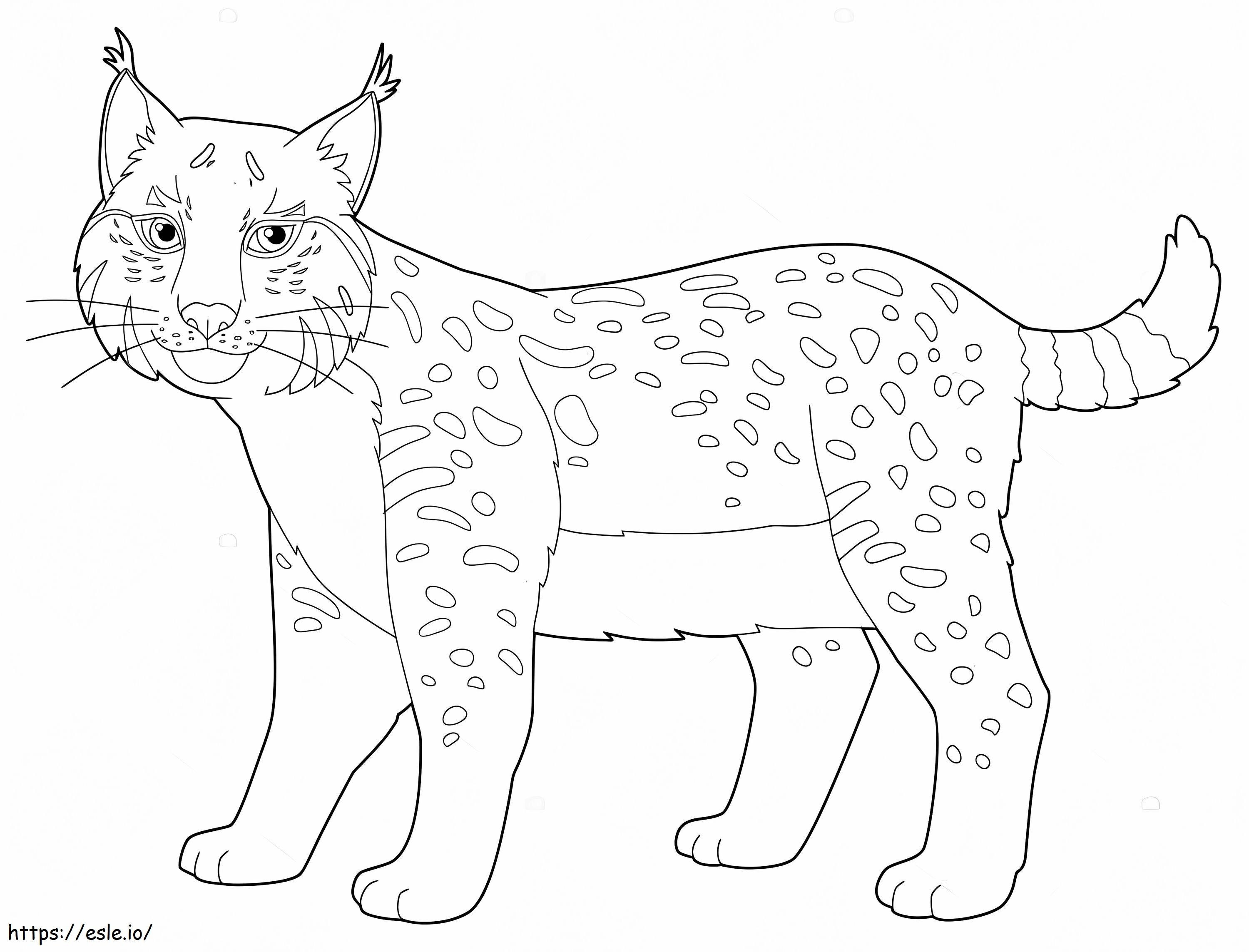 Cartoon Lynx kleurplaat kleurplaat