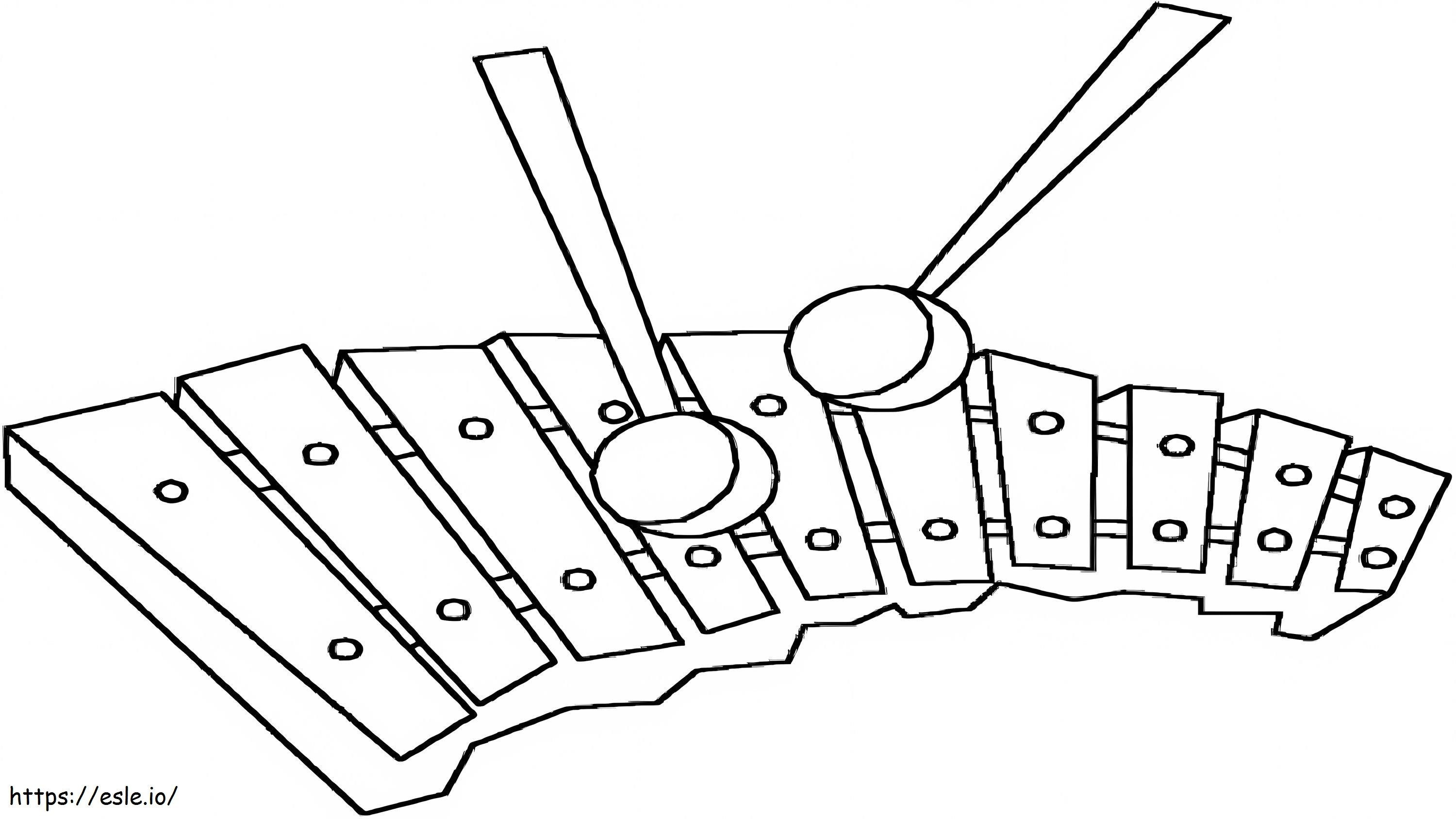 Eenvoudige xylofoon 2 kleurplaat kleurplaat