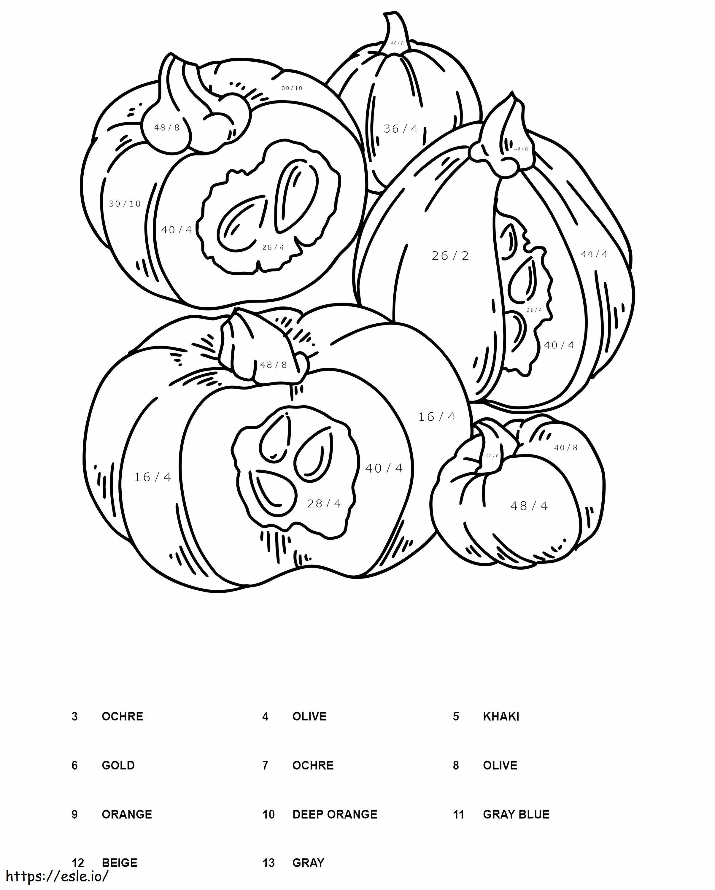Pumpkins Division Color By Number coloring page