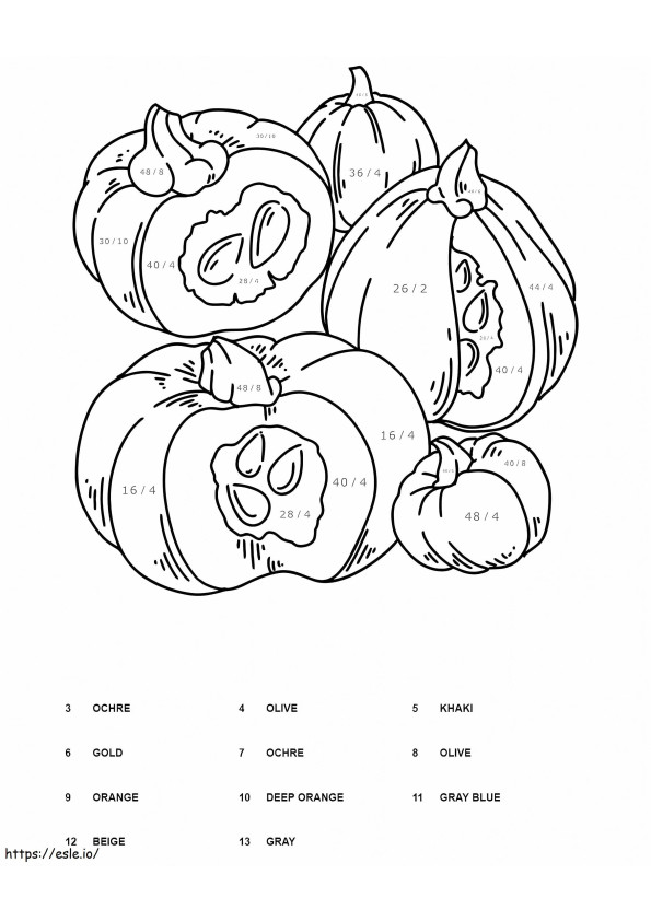 Pumpkins Division Color By Number coloring page