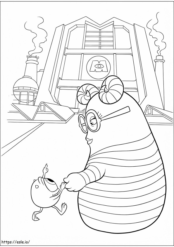 Mike Wazowski And Teacher coloring page