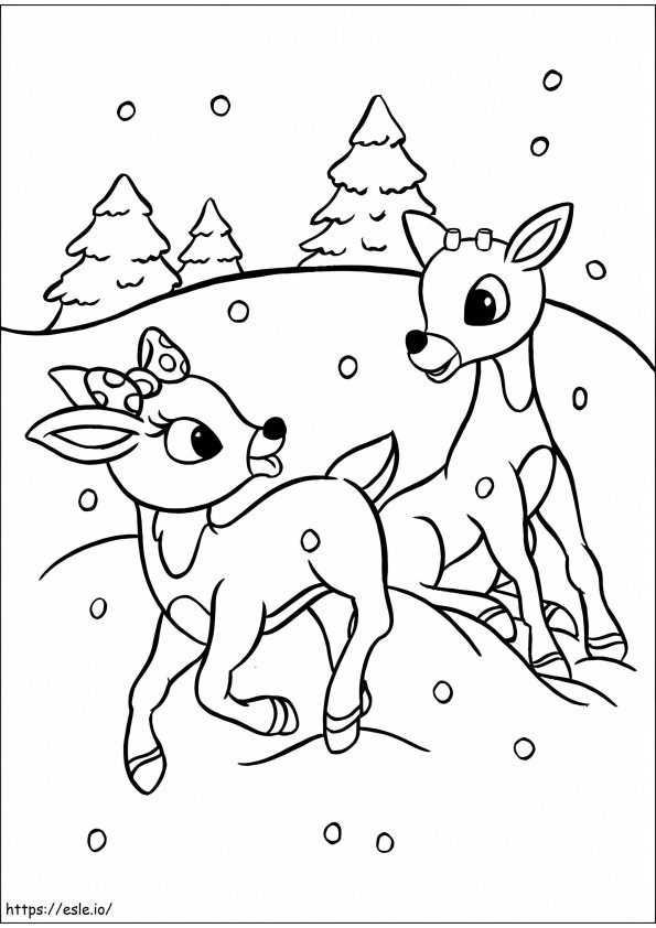 Rudolph met Clarice kleurplaat