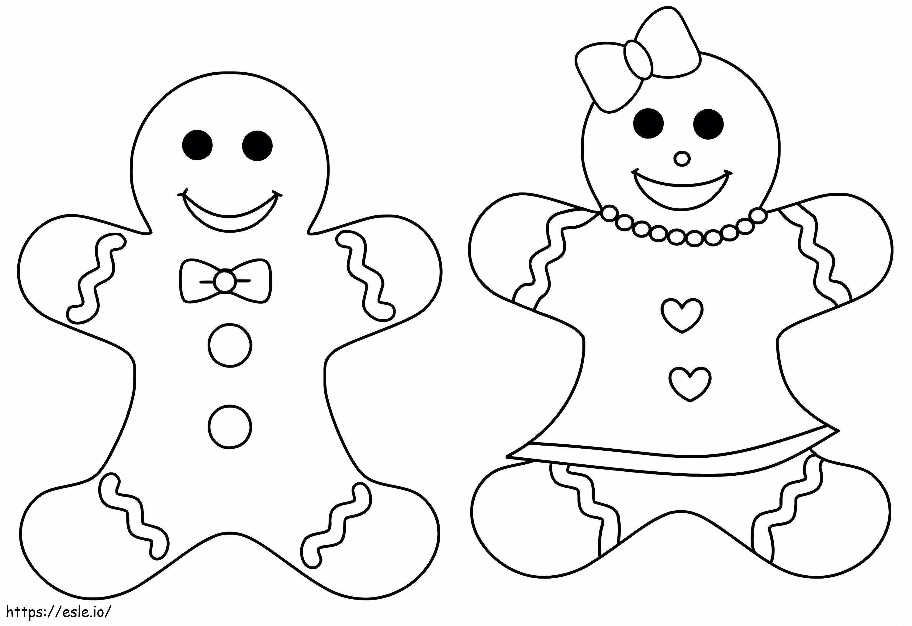 Gingerbread Man And Gingerbread Girl coloring page