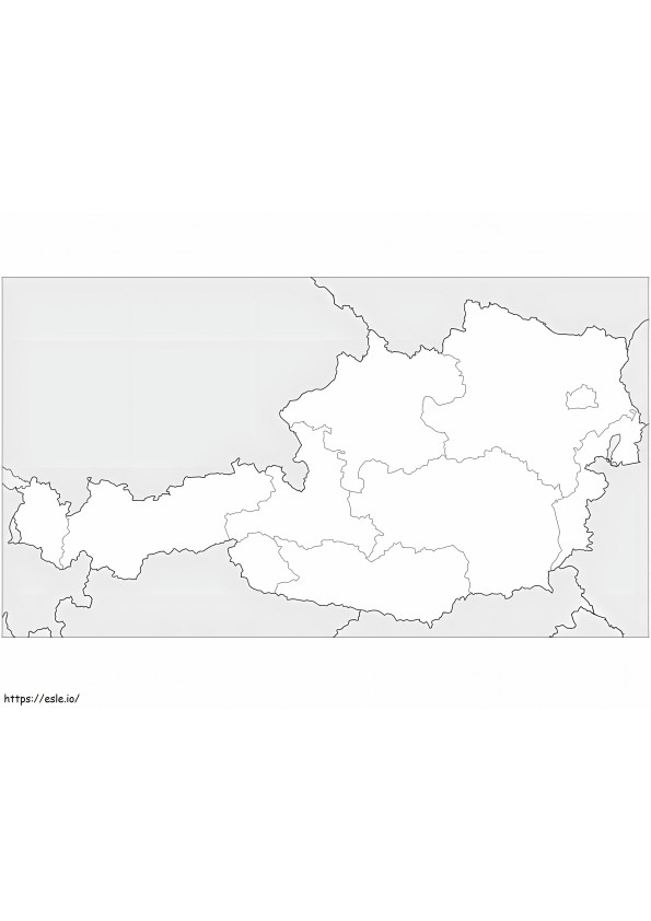 Mapa de Austria para colorear