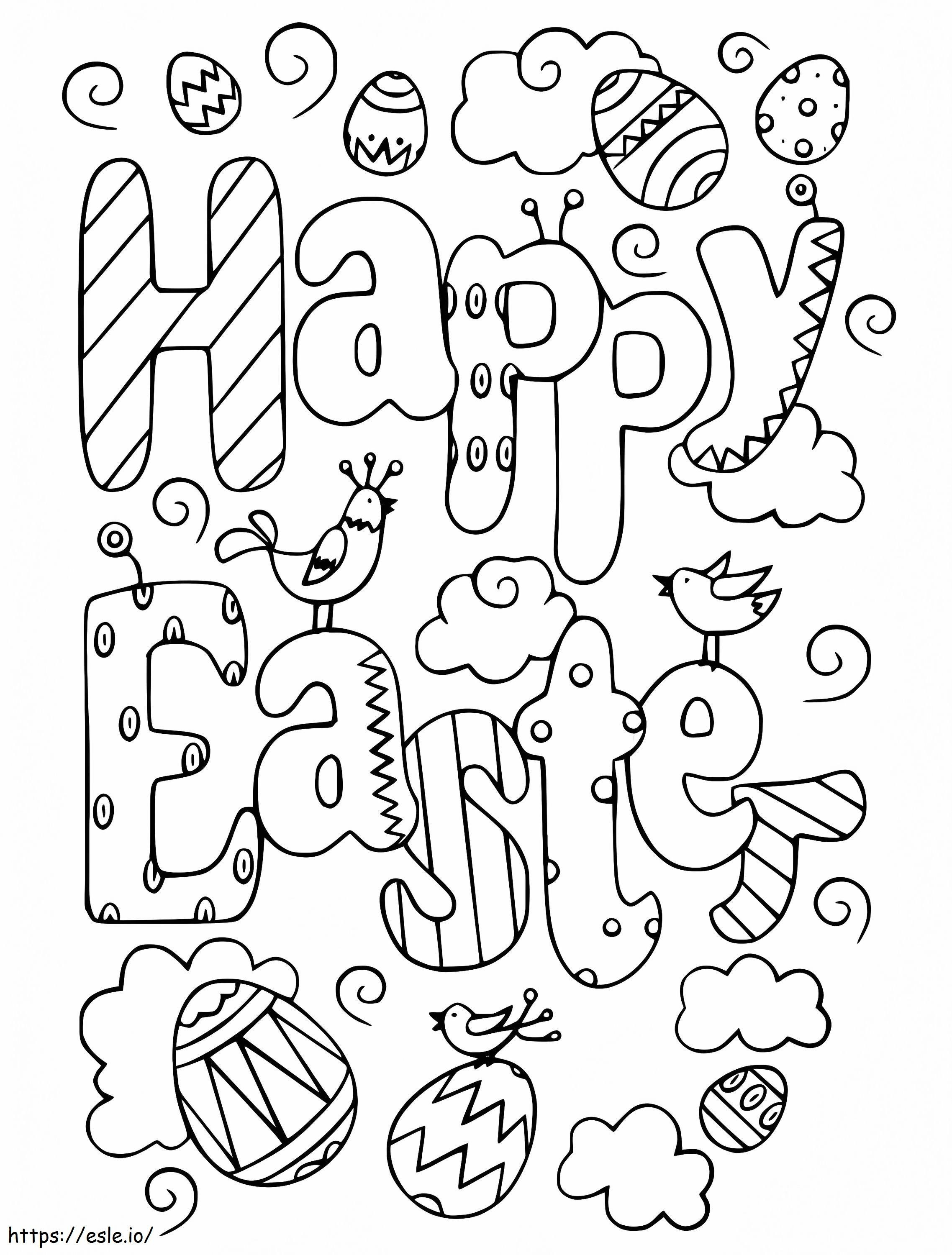 Happy Easter Card coloring page