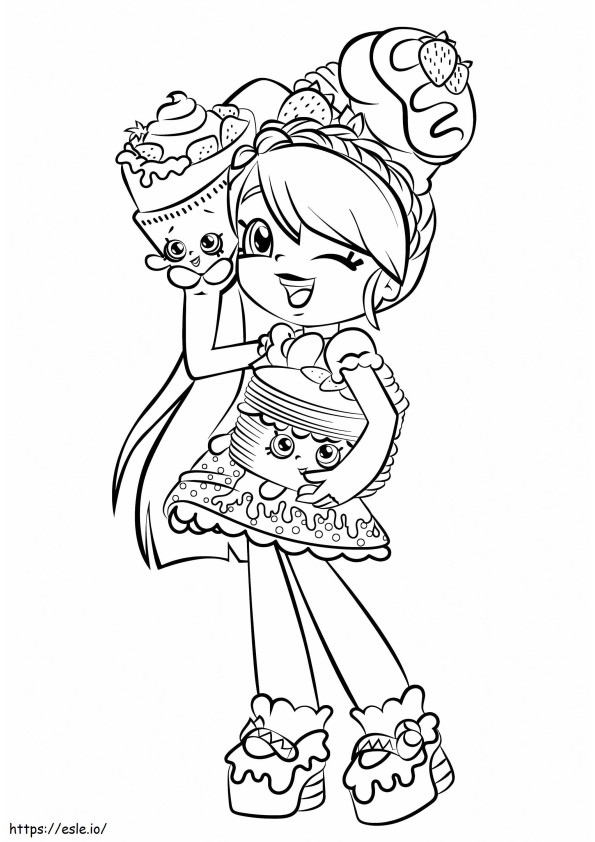 Pam Cake Shopkins Shoppies coloring page