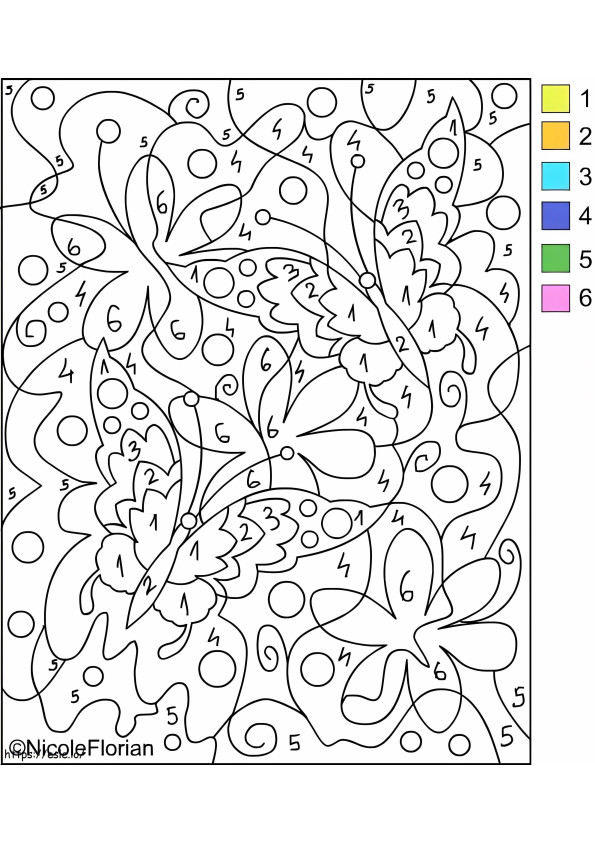 Free Advanced Color By Numbers coloring page