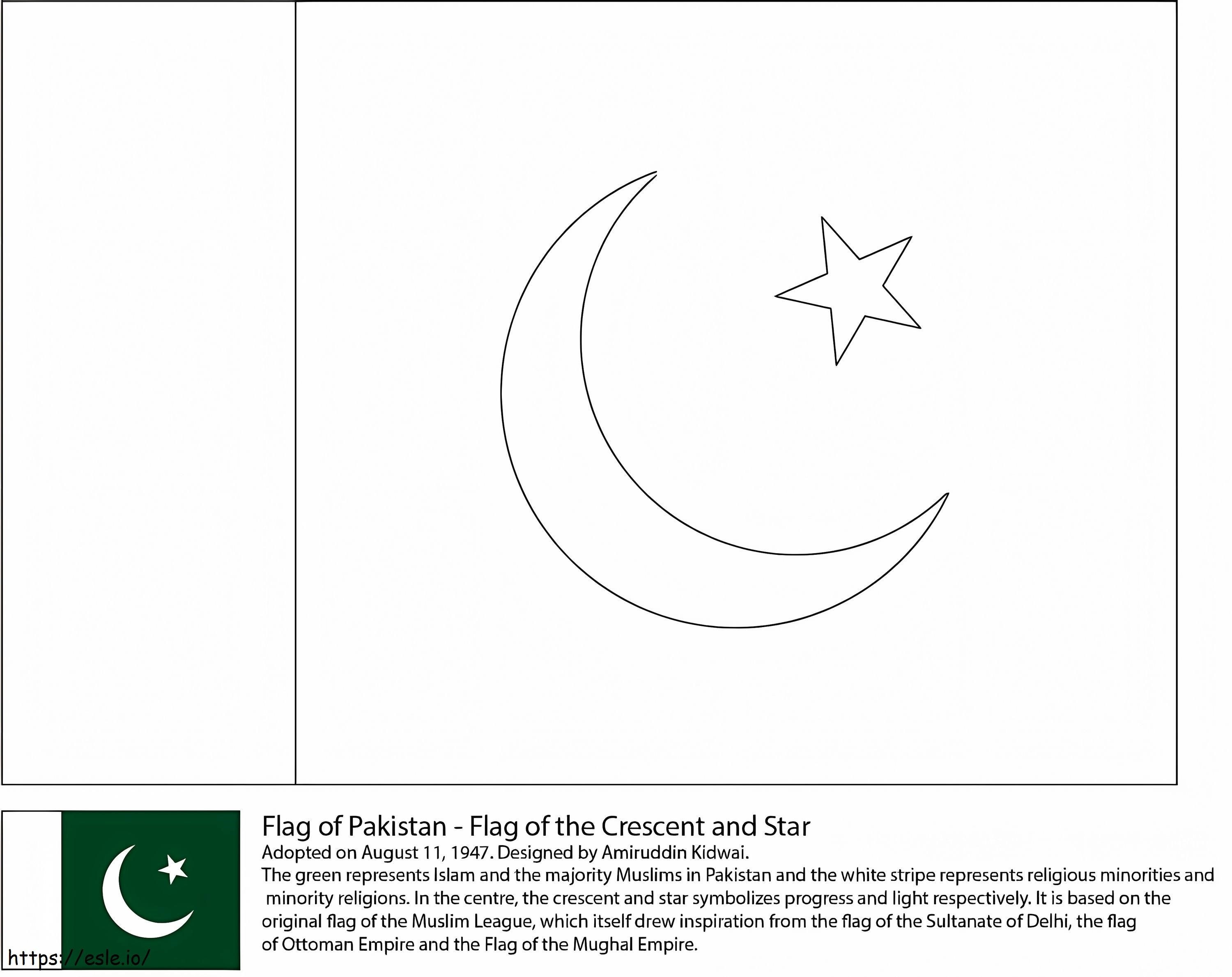 パキスタンの国旗 ぬりえ - 塗り絵