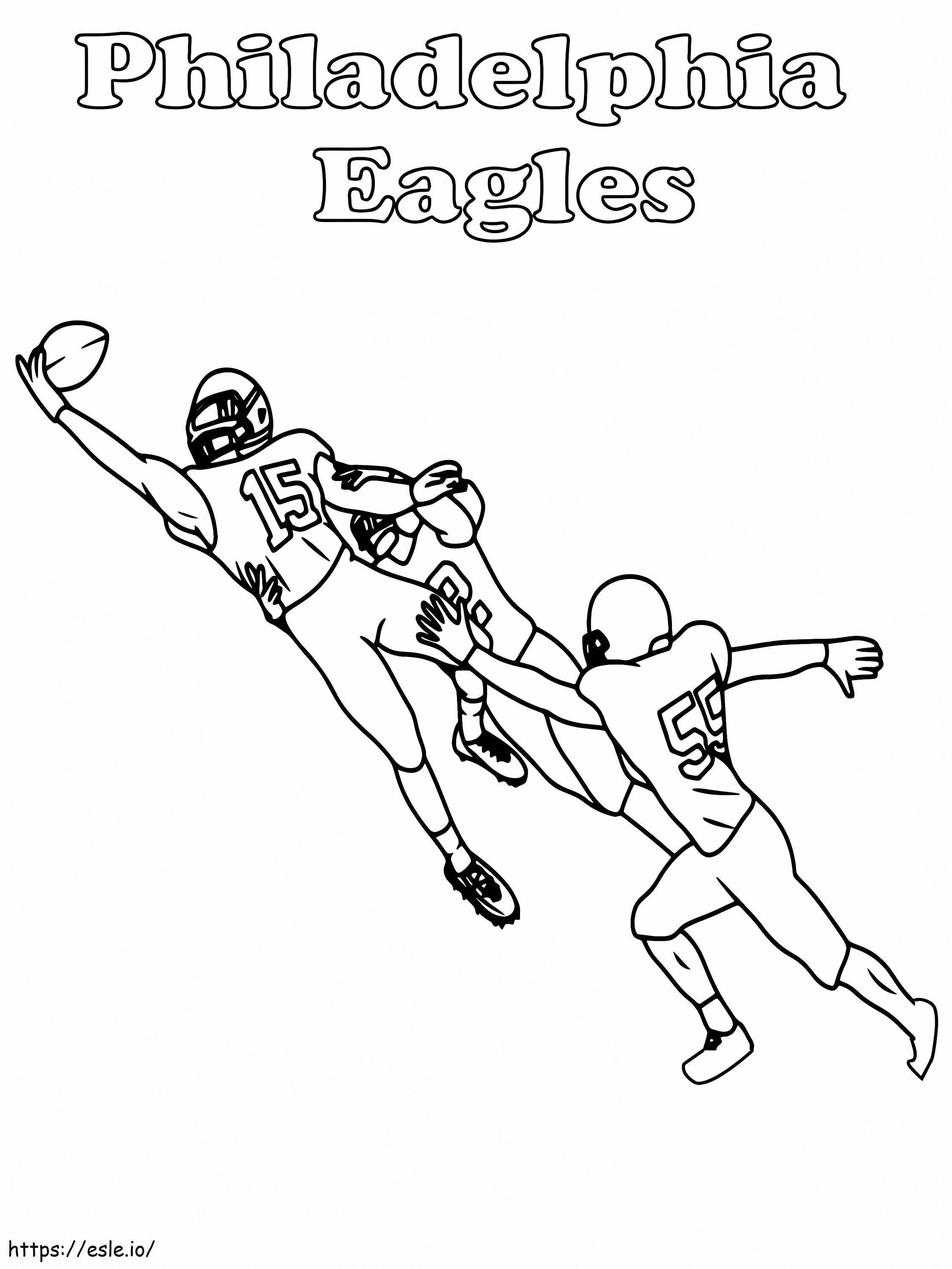 Coloriage Capture d'un joueur des Eagles de Philadelphie à imprimer dessin