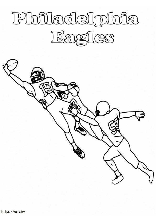 フィラデルフィア・イーグルスの選手キャッチ ぬりえ - 塗り絵