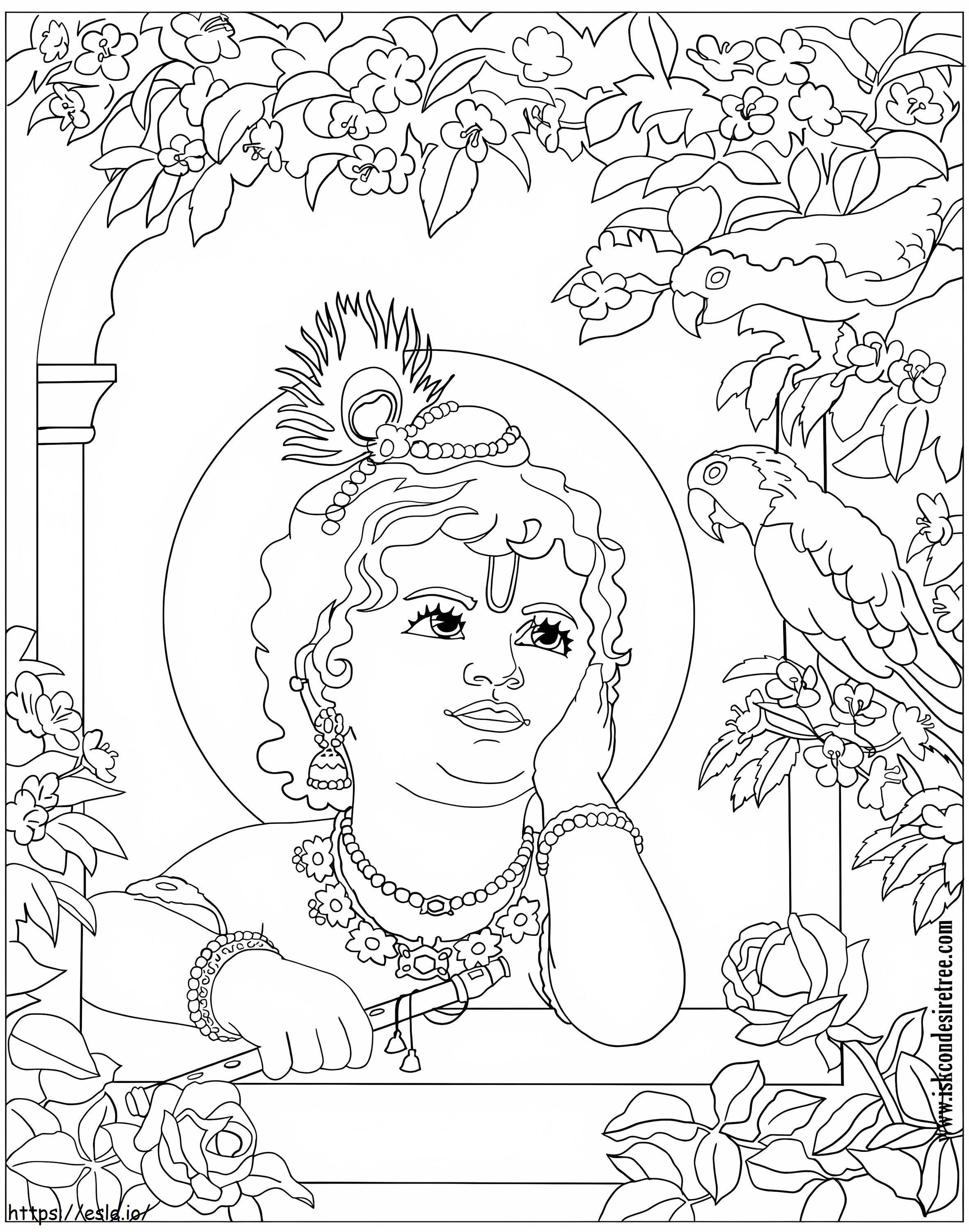 Baby Krishna coloring page