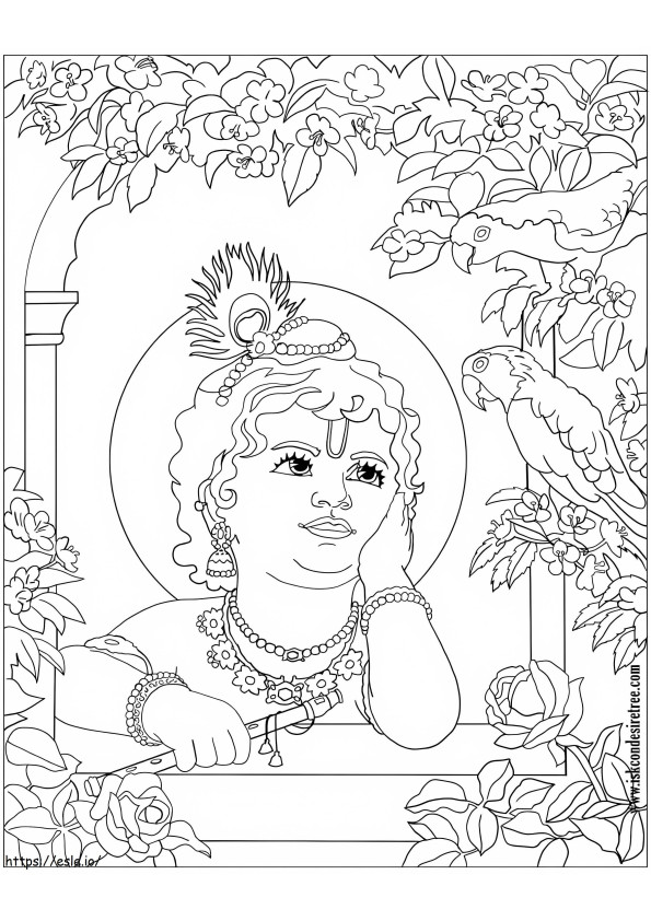 Baby Krishna kleurplaat