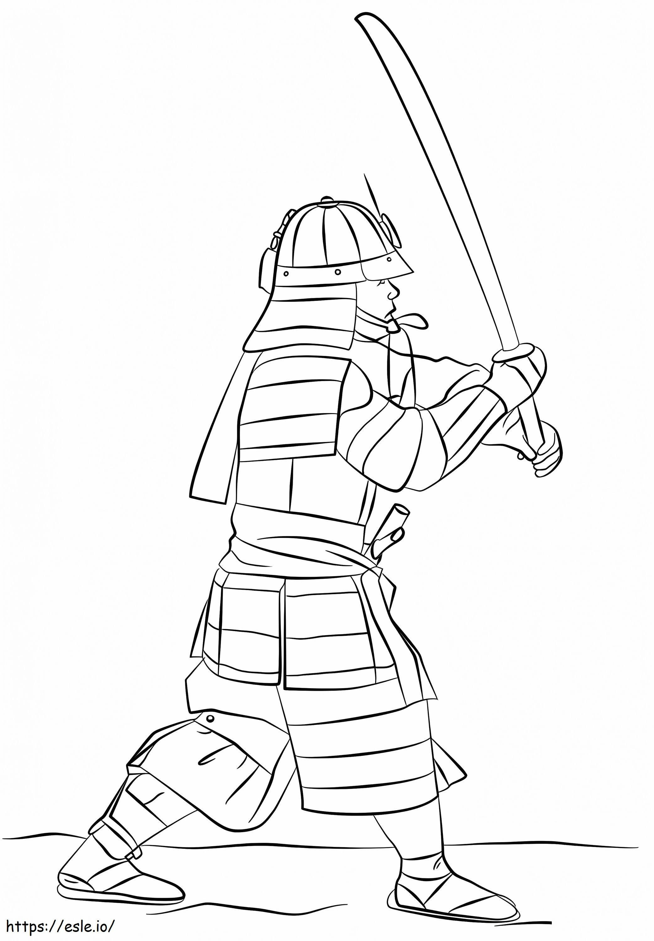 Samurai blindado para colorir