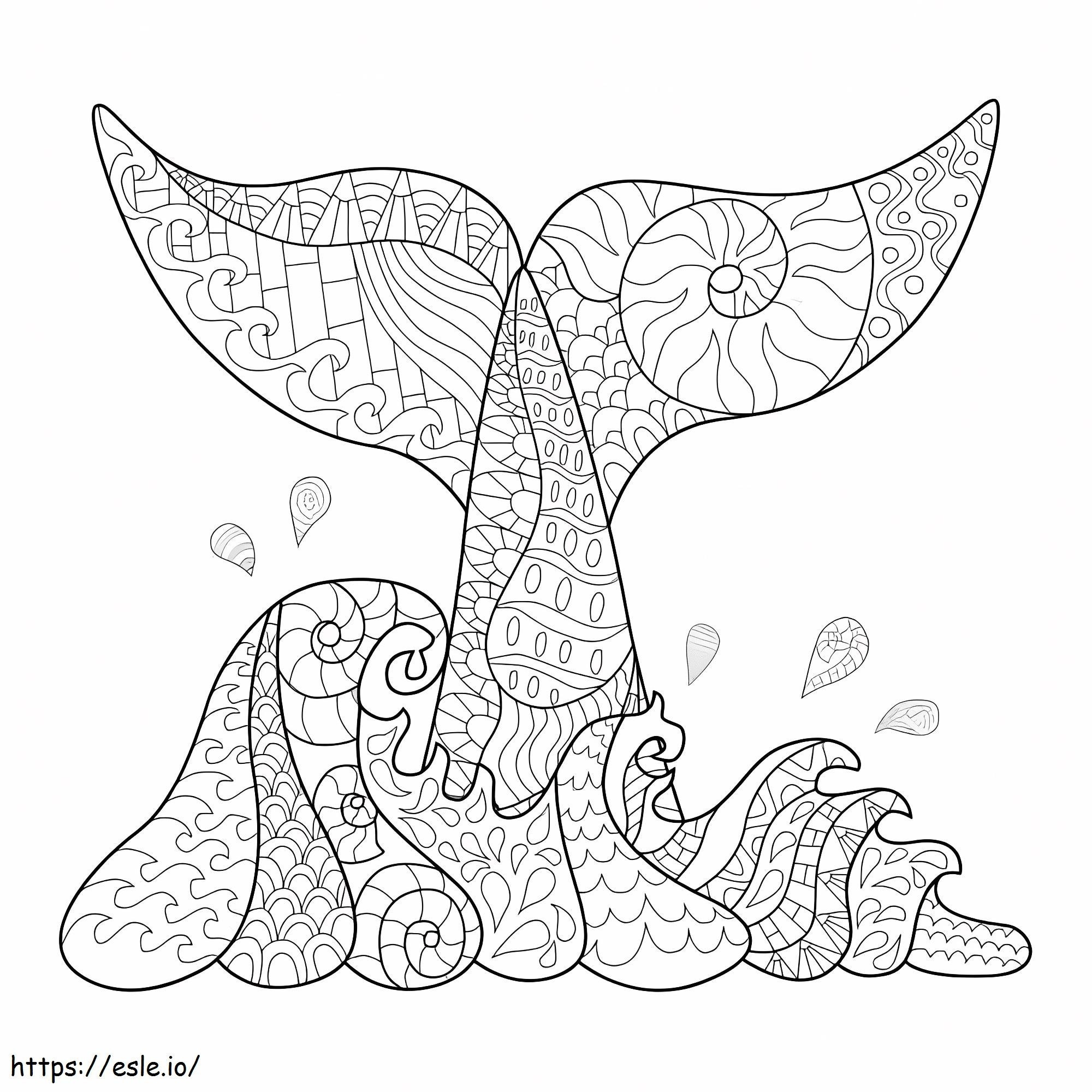Fantasy Whale coloring page