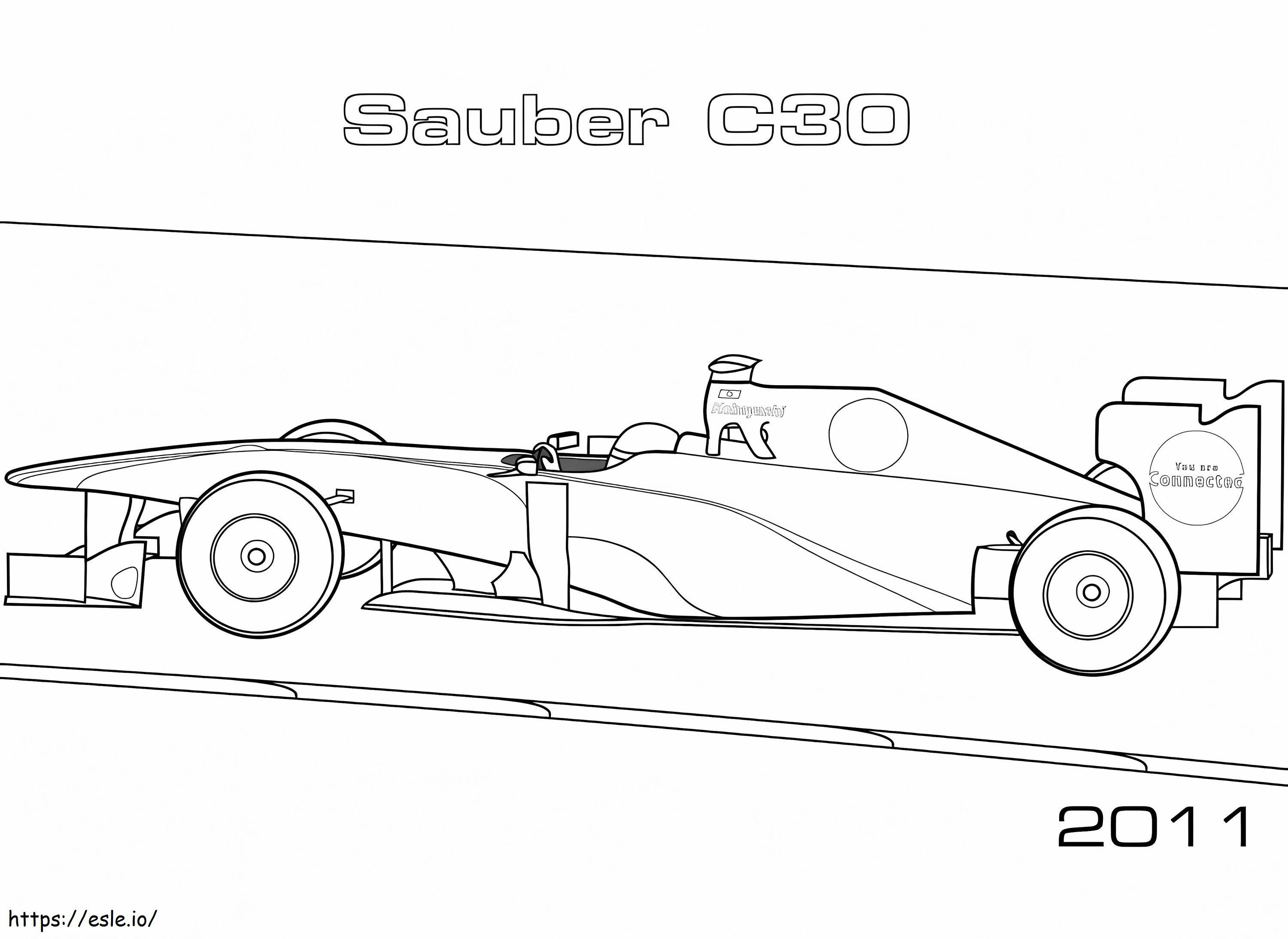 Carro de corrida de Fórmula 1 16 para colorir