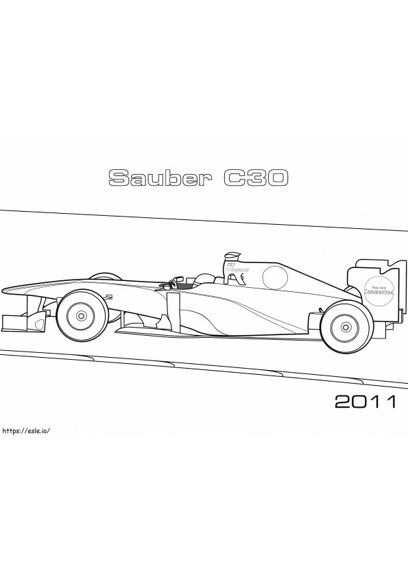 Formula 1 Racing Car 16 coloring page