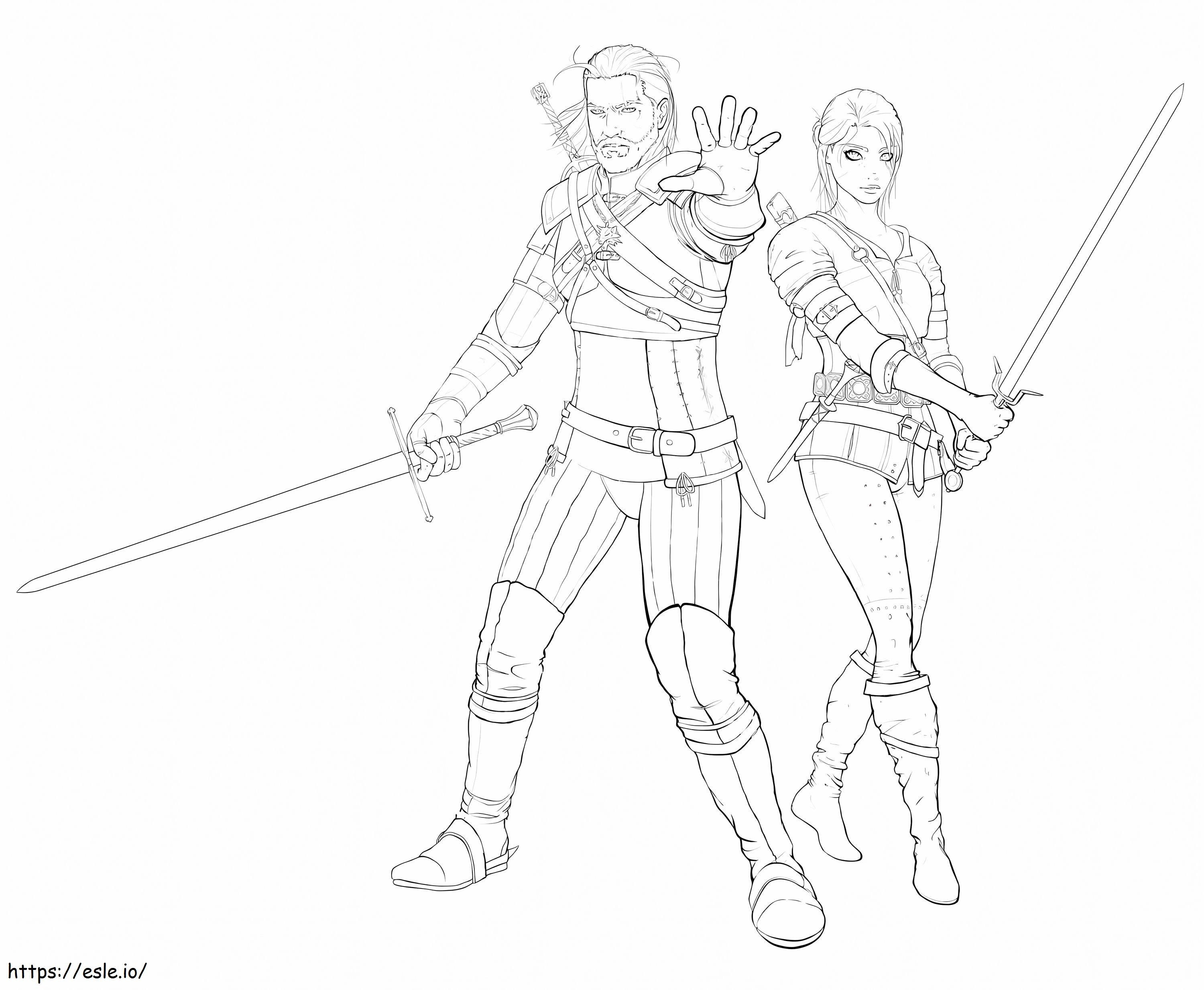 The Witcher Characters coloring page