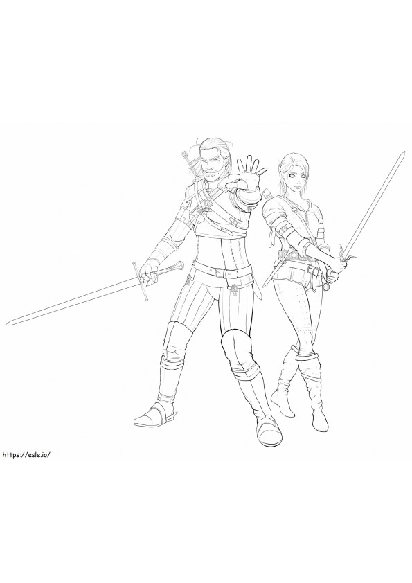 The Witcher Characters coloring page
