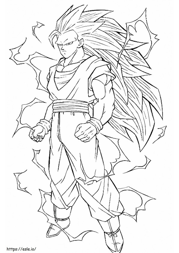 Desenul lui Goku Ssj3 de colorat