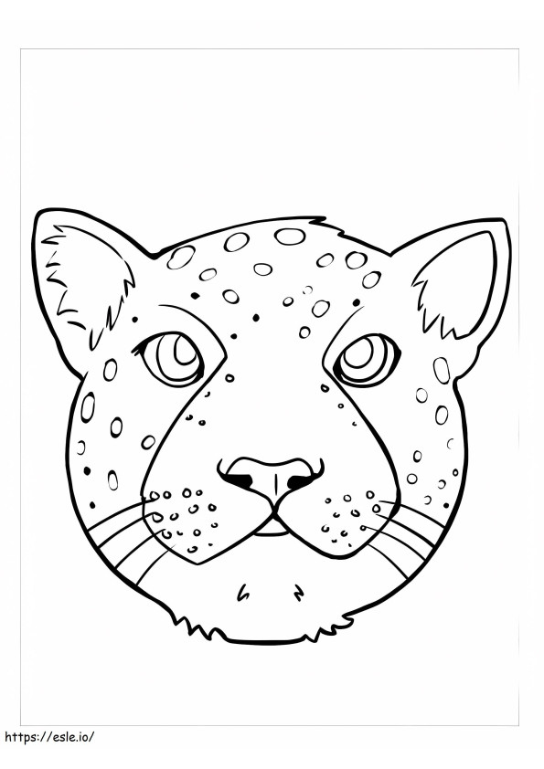 Testa di giaguaro da colorare