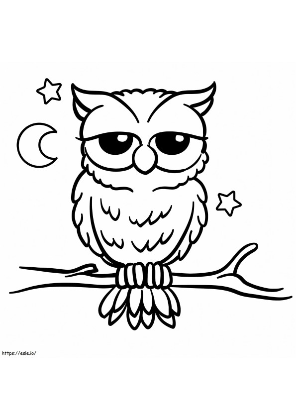 Sleepy Owl coloring page