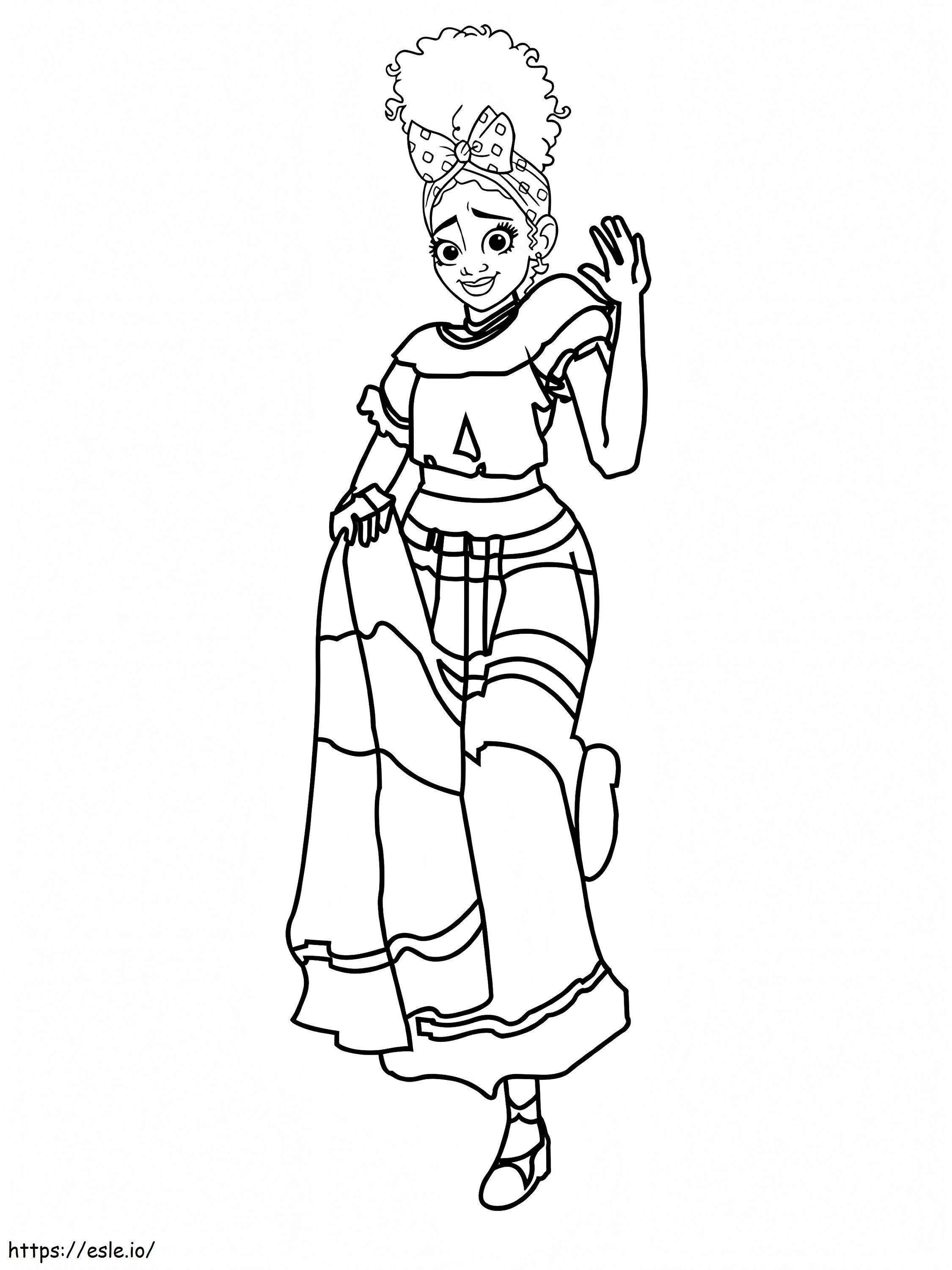 Coloriage Dolores avec une robe élégante à imprimer dessin