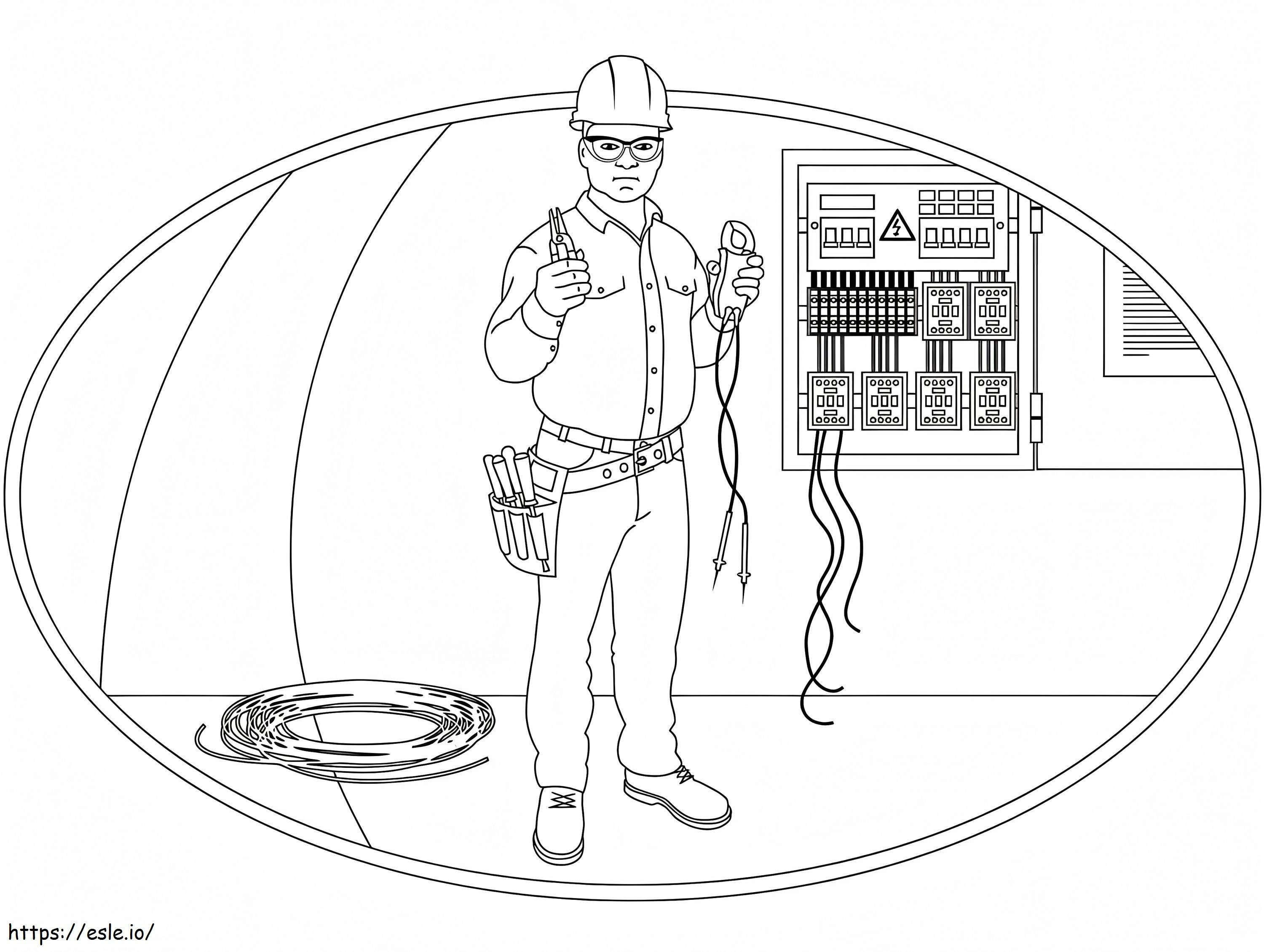 Electrician Working coloring page