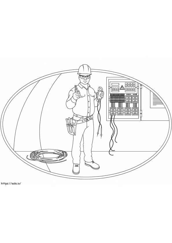 Electrician Working coloring page
