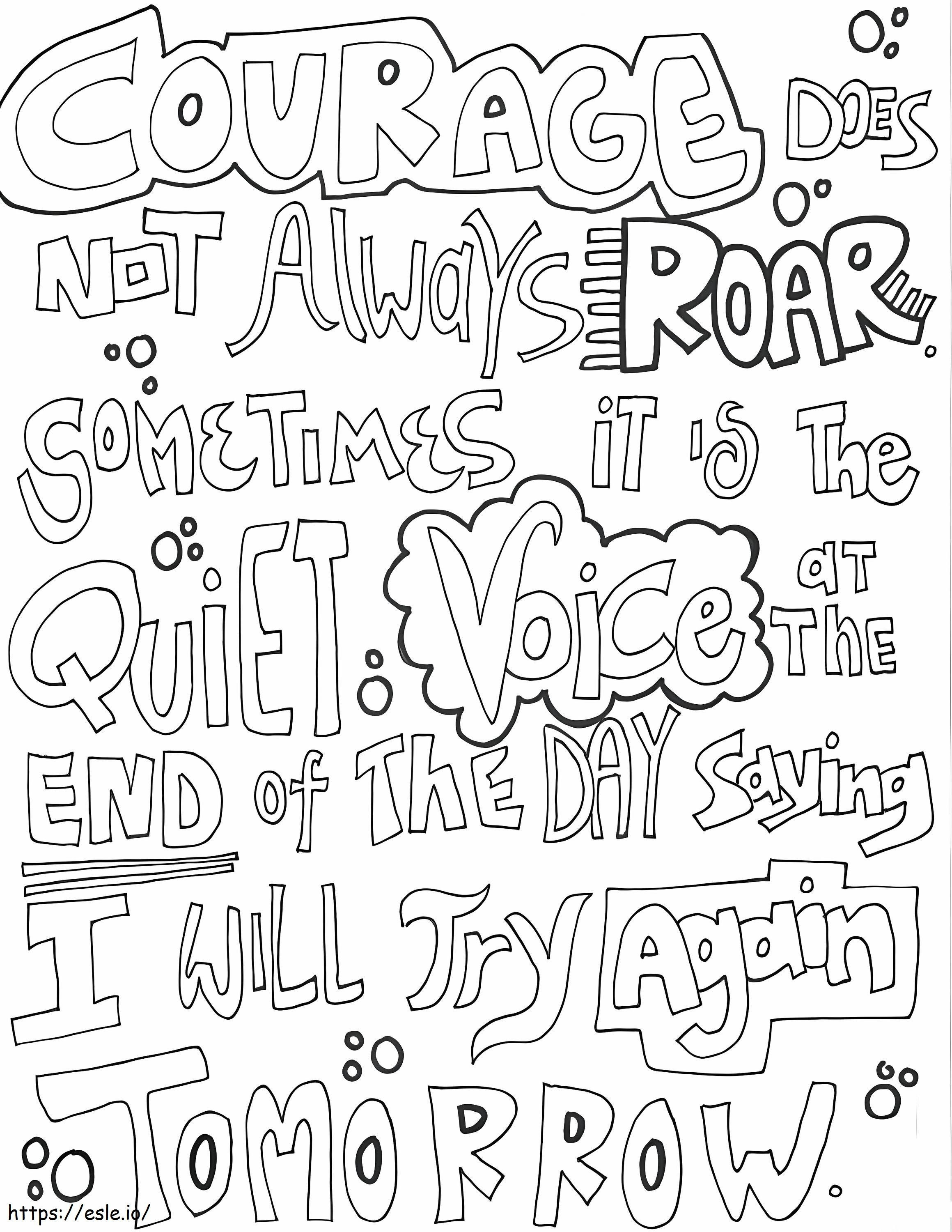 Printable Courage Quote coloring page