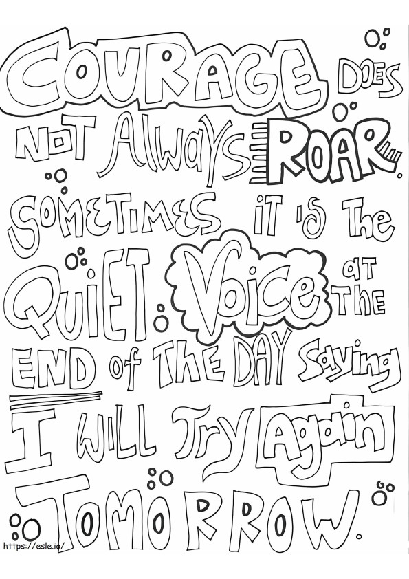 Printable Courage Quote coloring page