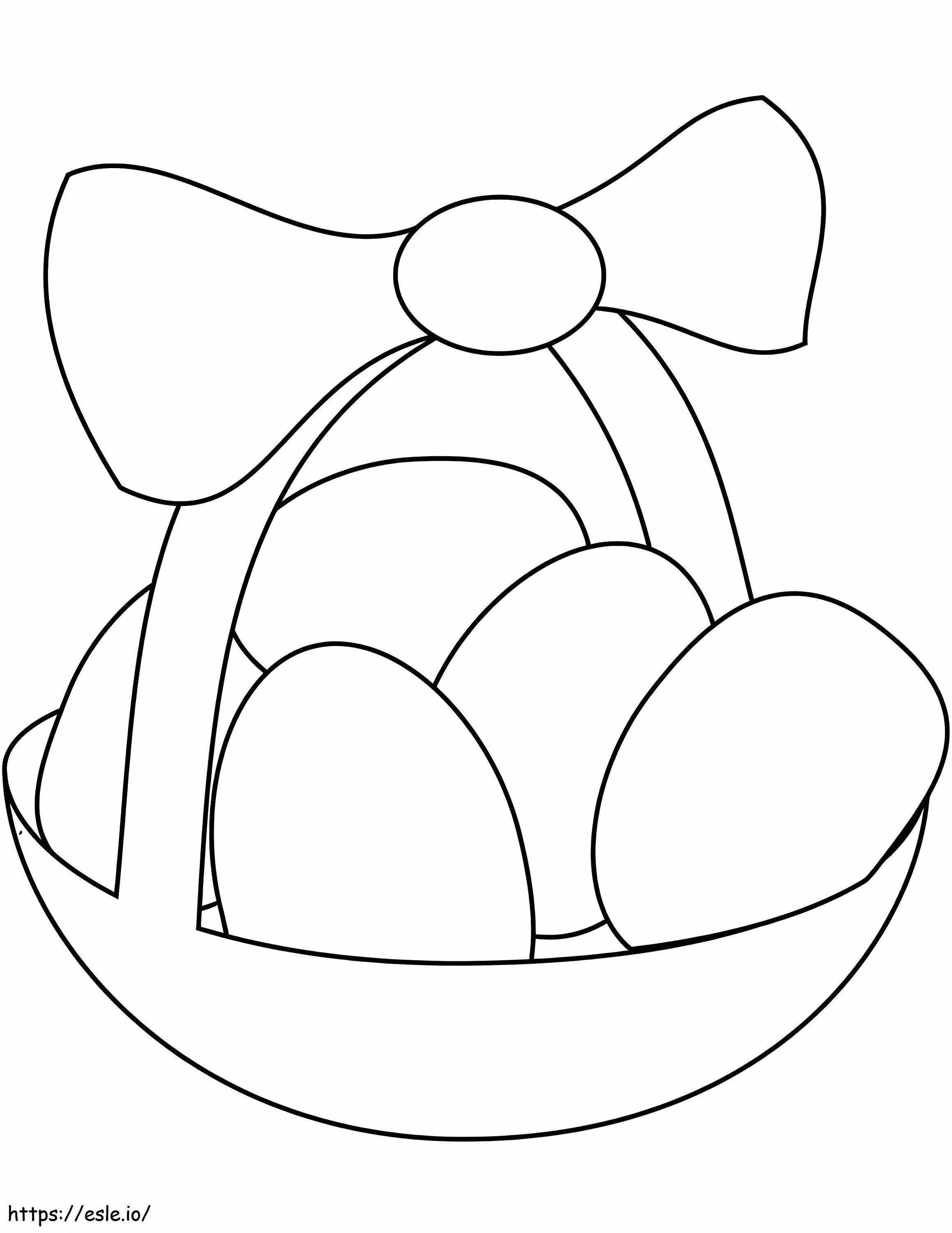 Coloriage Panier de Pâques simple 1 à imprimer dessin