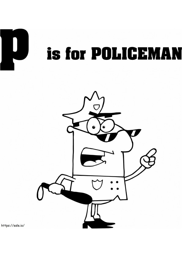 Rendőr P levél kifestő
