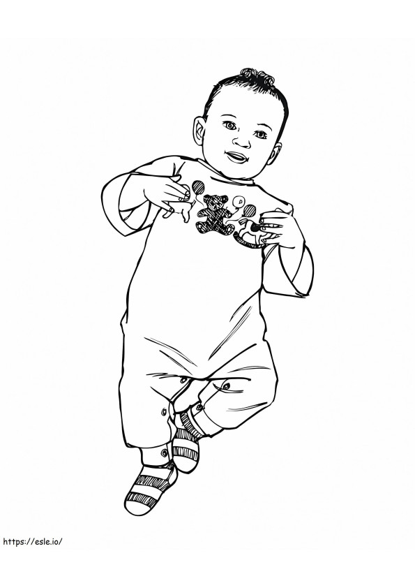印刷する男の子の赤ちゃん ぬりえ - 塗り絵