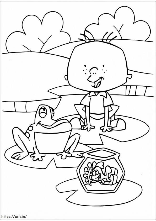 Coloriage Stanley et la grenouille à imprimer dessin