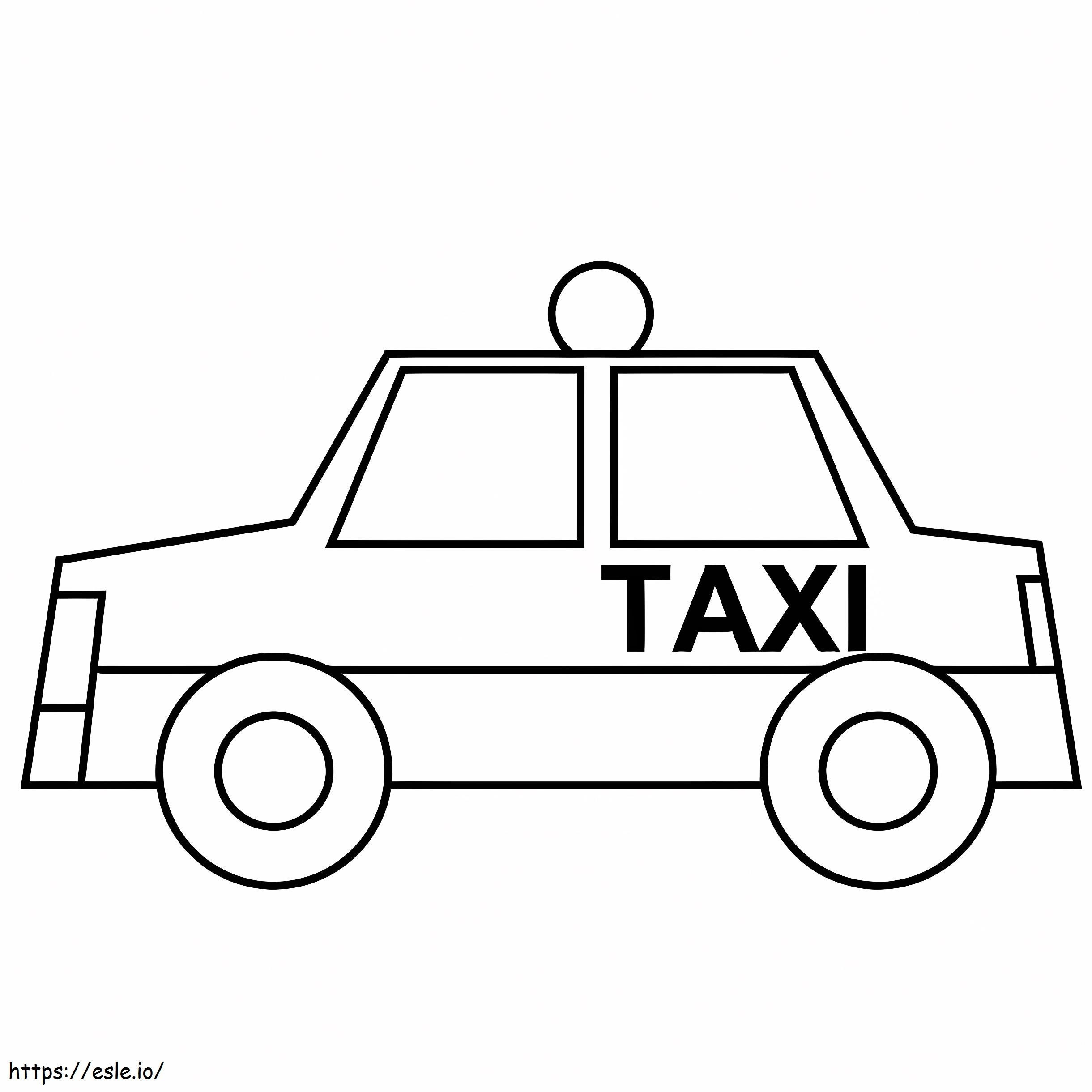taxi sencillo para colorear