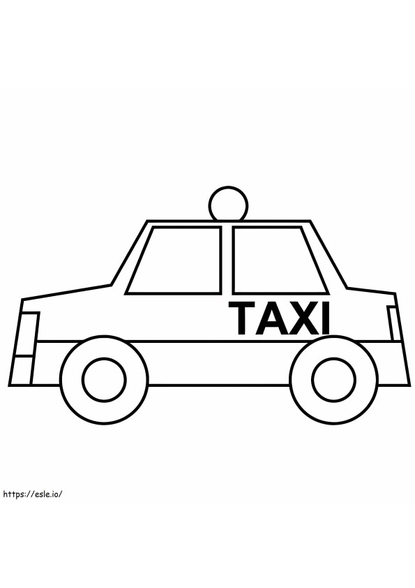 Yksinkertainen taksi värityskuva