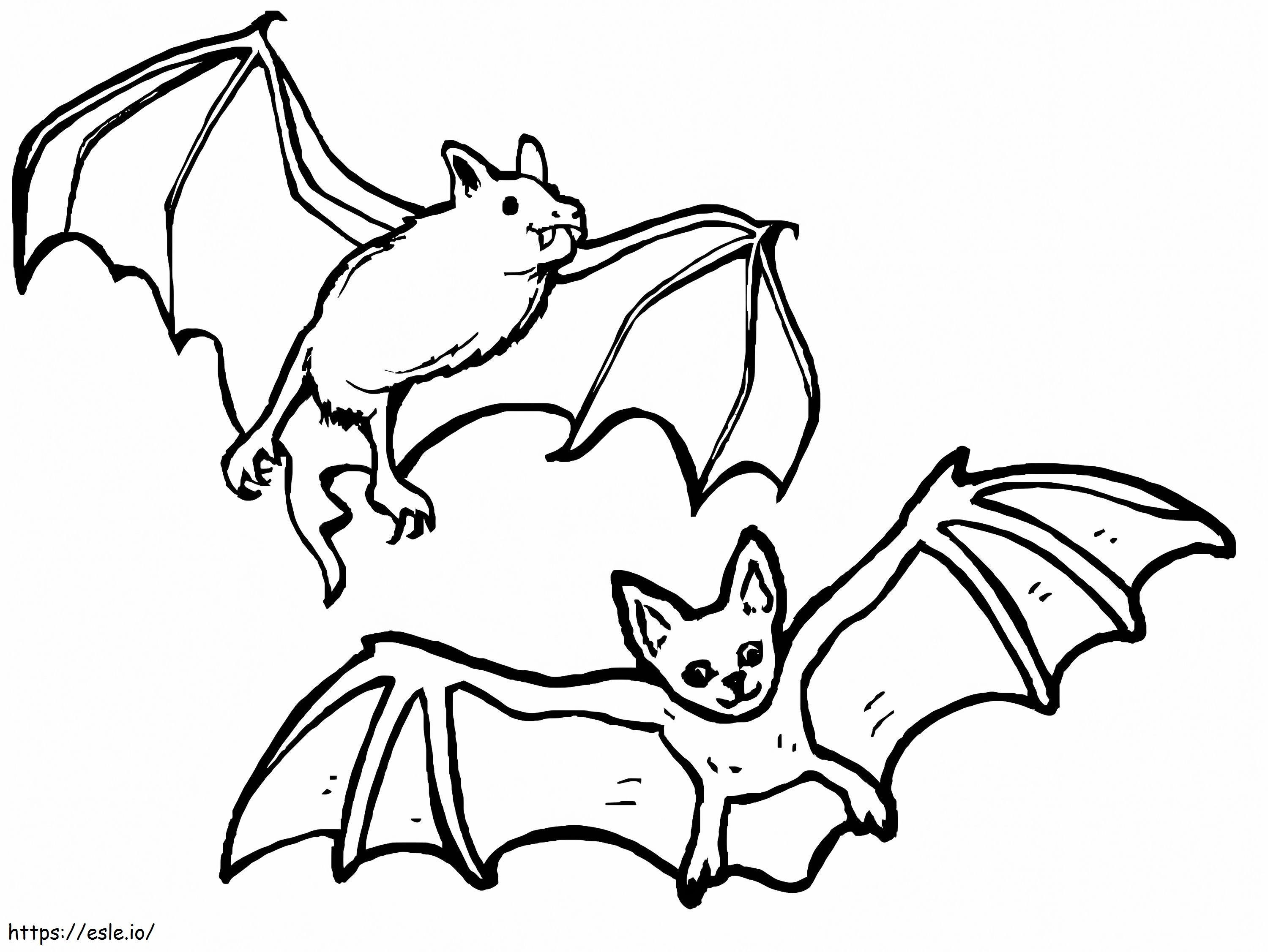 Due pipistrelli da colorare