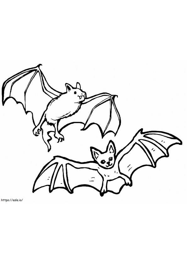 Two Bats coloring page