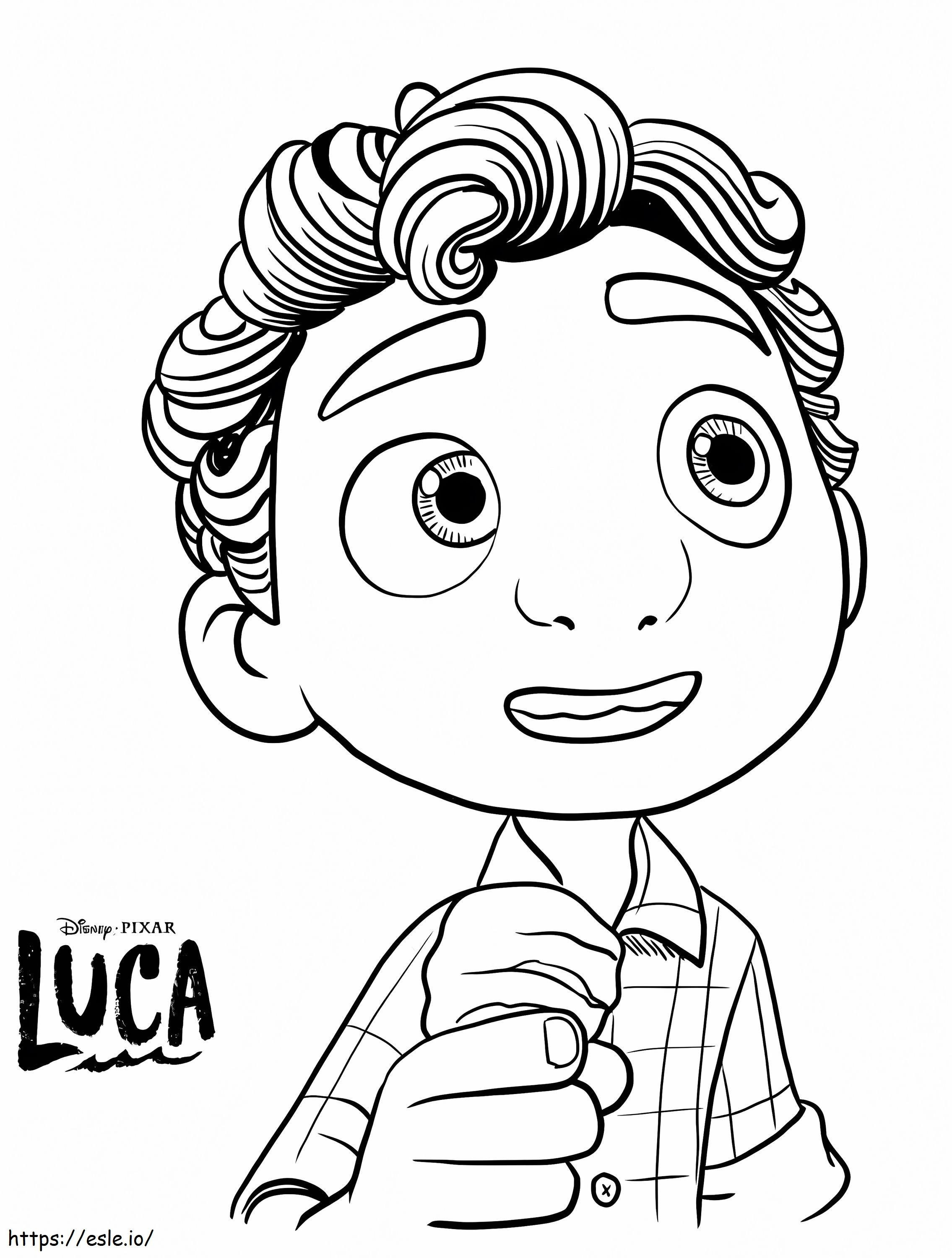 Coloriage Luca et crème glacée à imprimer dessin